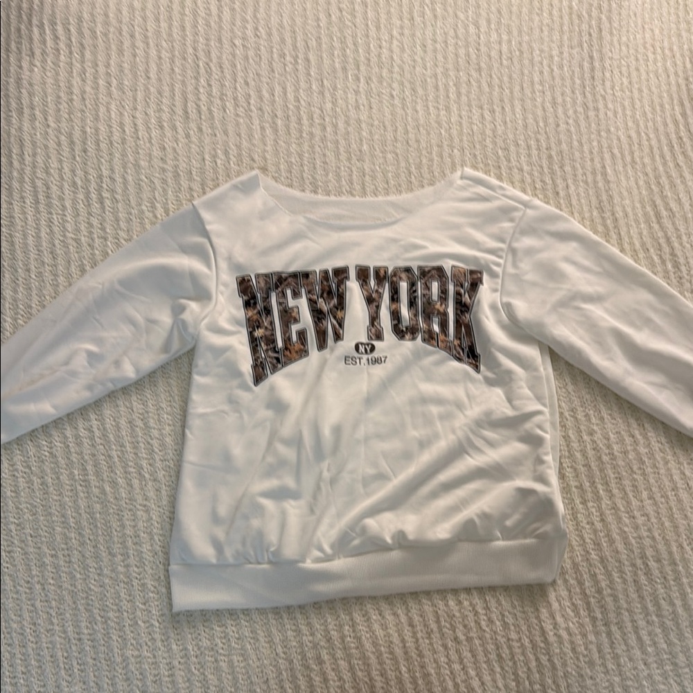 White Kids New York Graphic Sweatshirt
